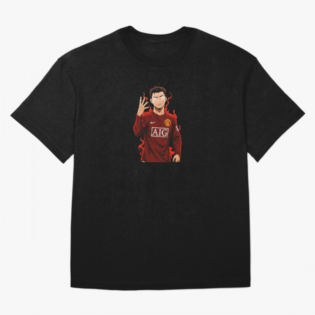 Cristiano Ronaldo Anime Art Blue Lock Inspired Football Legend Oversized T-Shirt Relive FIFA World Cup 2026 Spirit, Capturing England and Germany, Mbappe and Neymar, Global Supporter Spirit, Legendary Goals, National Colors and Tournament