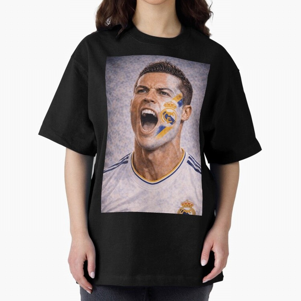 Cristiano Ronaldo ¡ª A Fan Portrait in Motion Oversized T-Shirt Show Your Love for Global Football Passion for FIFA World Cup 2026 Group Stage, Made for Cristiano Ronaldo, France and Portugal, Soccer Culture, Superstar Moments, National Team Dreams