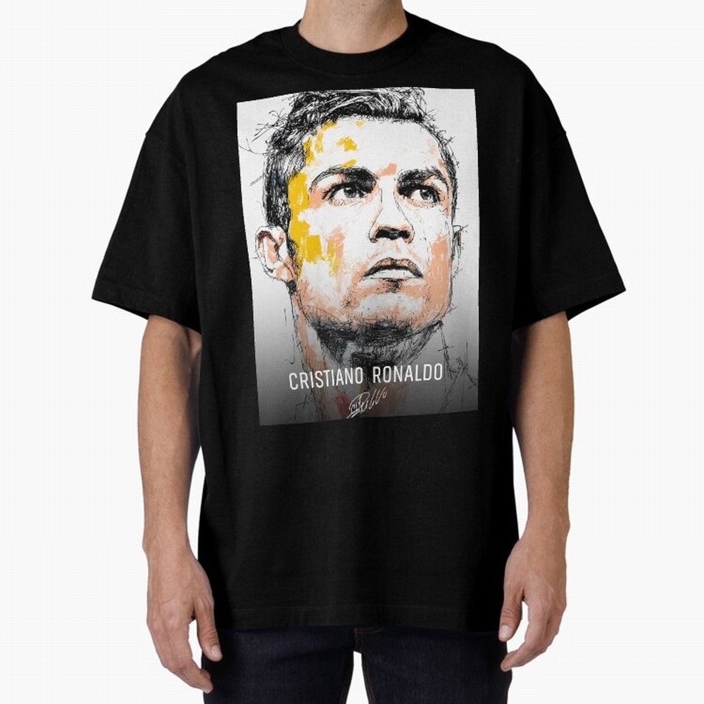 Cristiano Ronaldo Cr7 Football Soccer Player Icon Legend Power Oversized T-Shirt Stand Out with Spirit from FIFA World Cup 2026 Group Stage Spirit, with Brazil, Haaland, Football Passion, Legendary Performances, Festival Vibes and Supporter
