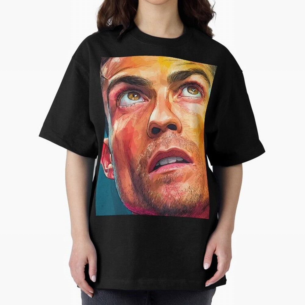 Cristiano Ronaldo Football Soccer Player Intense Color Portrait Oversized T-Shirt Live for the Drama of FIFA World Cup 2026 USA Canada Mexico Spirit, with Brazil, Portugal and Argentina, Neymar, Haaland and Cristiano Ronaldo, Stadium Memories,