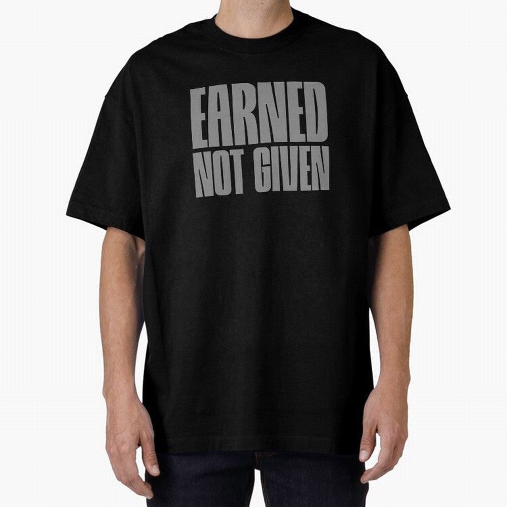Earned not given grey 2 Oversized T-Shirt Relive Legendary Nights from the FIFA World Cup 2026 Group Stage Journey through Cristiano Ronaldo Highlights, France and Portugal Pride, Tournament Hype, Historic Matchups, Family Viewing Parties and