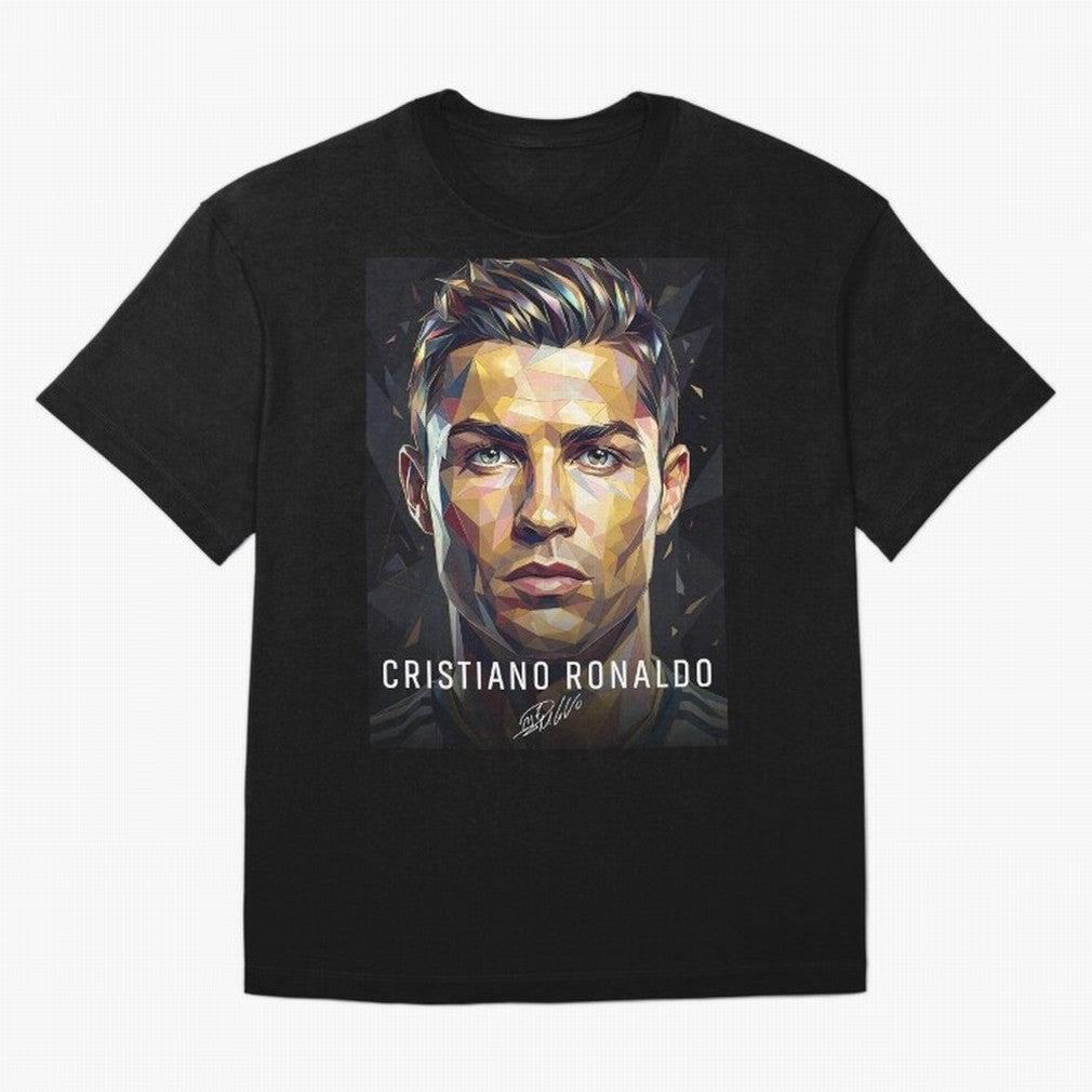 Cristiano Ronaldo Geometric Low Poly Soccer Legend Oversized T-Shirt Make Game Day About FIFA World Cup 2026 Group Stage Spirit, Made for France, Messi, Game Day Rituals, Football Legends, Country Pride and the Road to the Final; Perfect for People