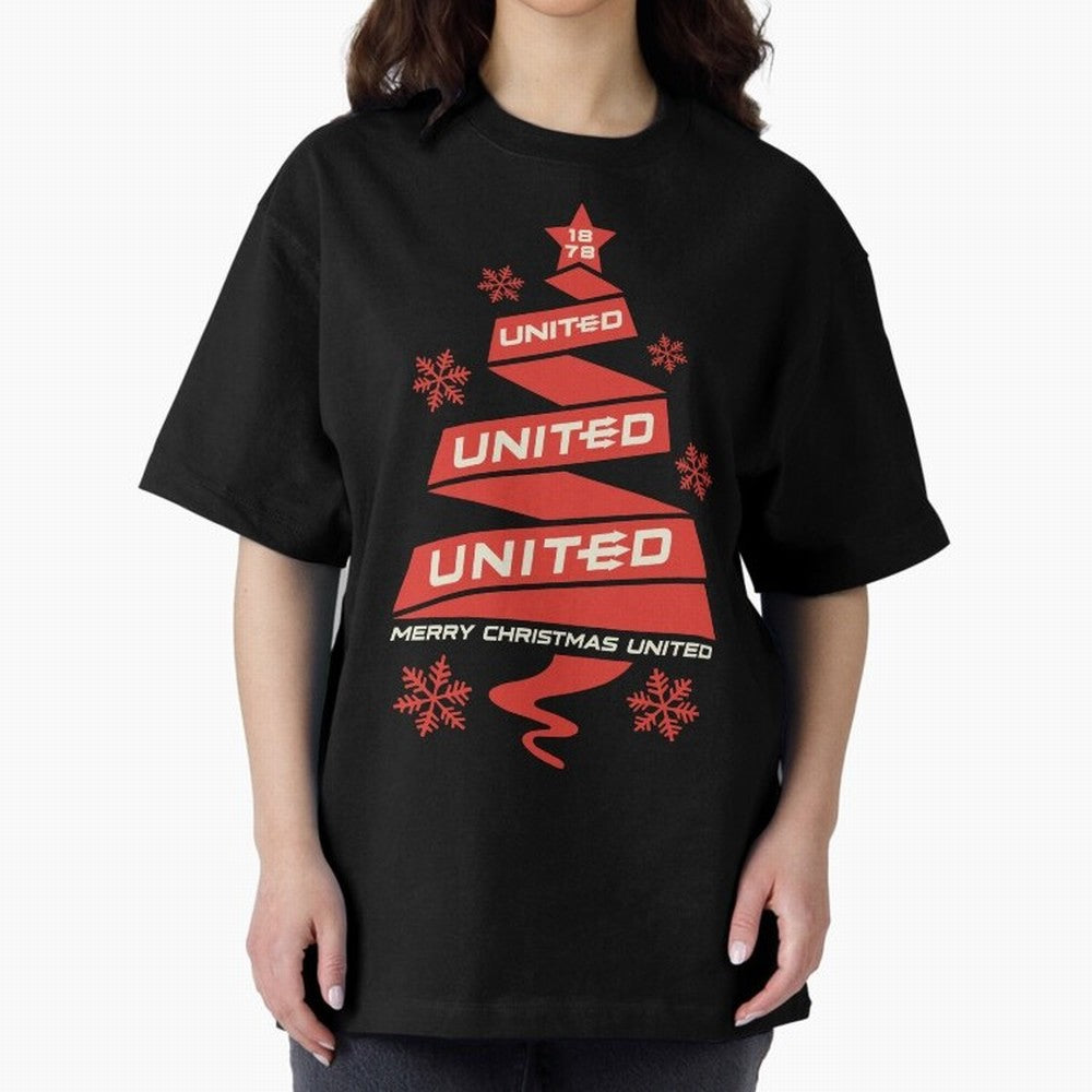 Manchester United Christmas Oversized T-Shirt Keep Football History Alive during FIFA World Cup 2026 Spirit, Built around France, Messi and Cristiano Ronaldo, Goal Celebration Energy, Supporter Heritage, Football Icons and Worldwide Tournament Joy;