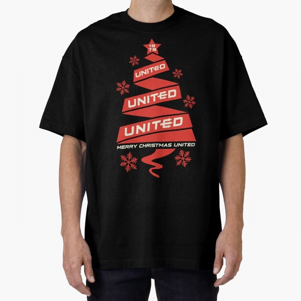 Manchester United Christmas Oversized T-Shirt Keep Football History Alive during FIFA World Cup 2026 Spirit, Built around France, Messi and Cristiano Ronaldo, Goal Celebration Energy, Supporter Heritage, Football Icons and Worldwide Tournament Joy;