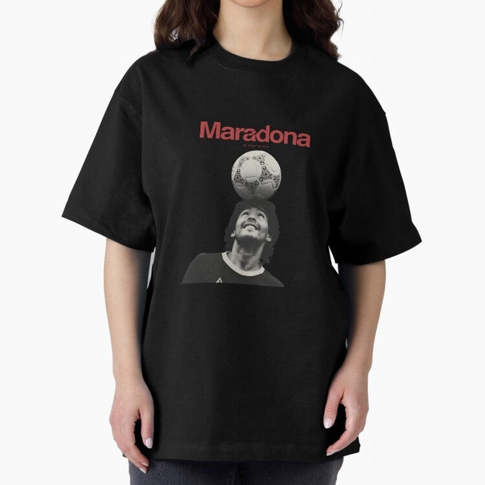 Diego Maradona Minimalist Oversized T-Shirt Support Iconic Players in Global Football Passion for FIFA World Cup 2026 USA Canada Mexico, with CR7, Brazil, Portugal and Argentina, Stadium Chants, National Pride, Trophy Dreams and Unforgettable