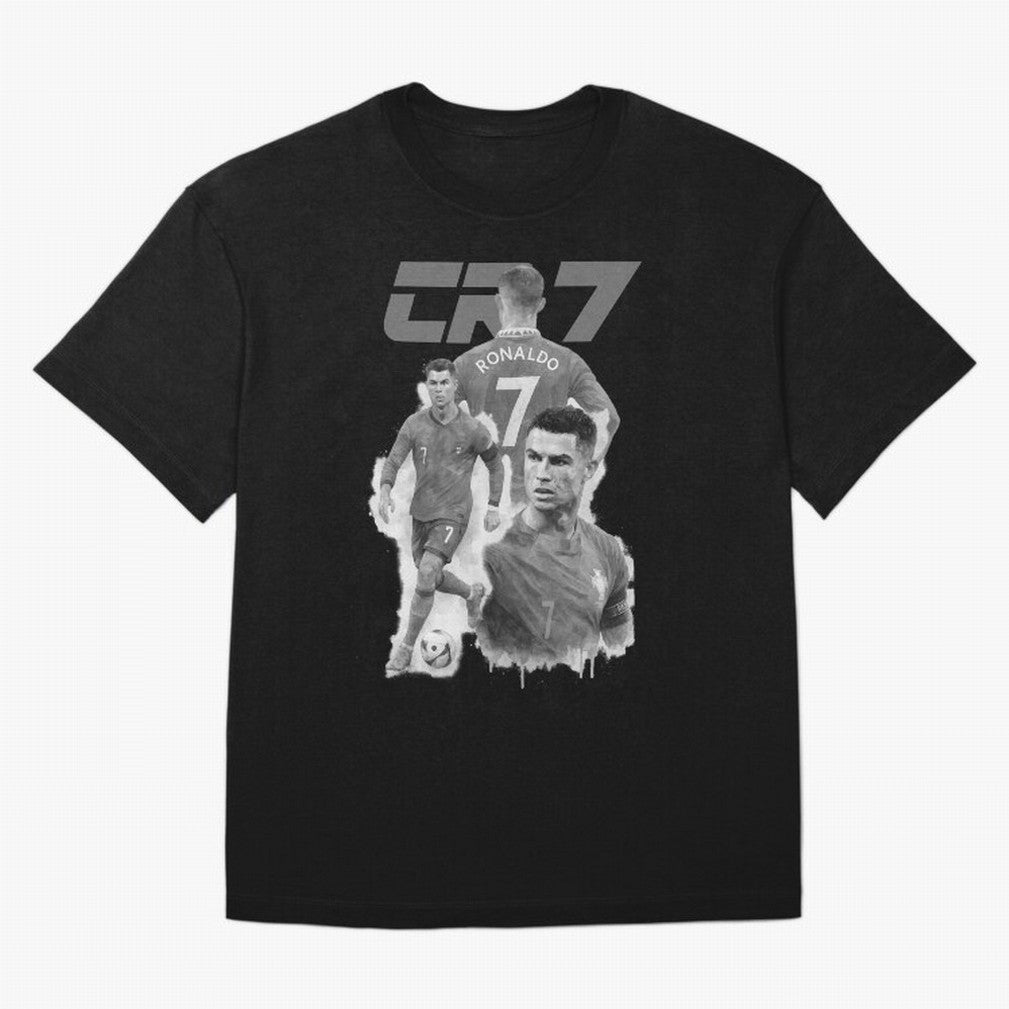 CR7 Cristiano Ronaldo illustration ink black white watercolour Oversized T-Shirt Fuel Your Fan Pride for FIFA World Cup 2026 USA Canada Mexico Featuring Mbappe and Neymar, Argentina Energy, Worldwide Fan Energy, Dramatic Goals, Stadium Lights and