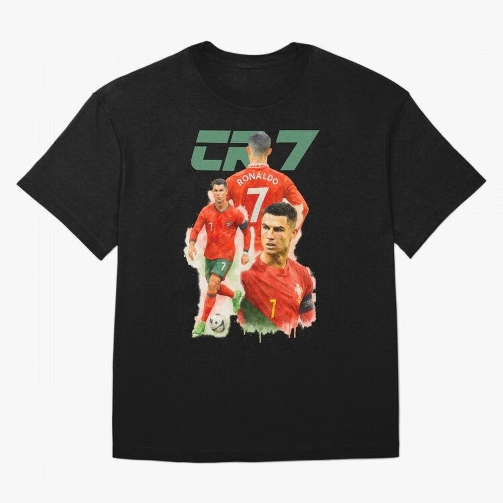 CR7 Cristiano Ronaldo illustration watercolour Oversized T-Shirt Celebrate the Magic of FIFA World Cup 2026 USA Canada Mexico Inspired by Haaland and Mbappe, Spain Energy, Fan Favorite Moments, National Team Passion, Big Match Drama and Soccer