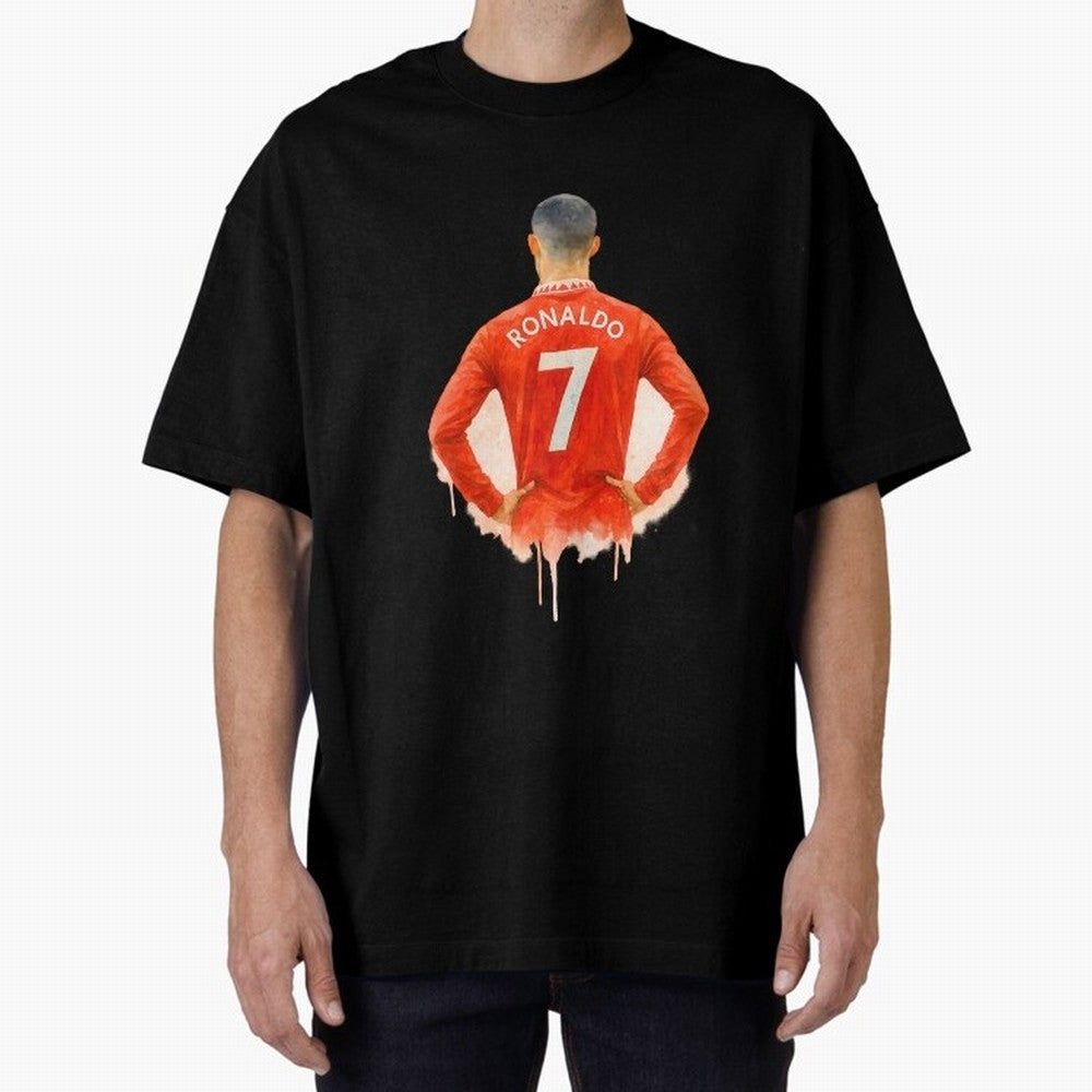 CR7 Cristiano Ronaldo potrait art a powerful moment artwork Oversized T-Shirt Support Your Favorite Stars during Global Football Passion for FIFA World Cup 2026, Centered on Messi, CR7 and Mbappe, France and Portugal, Championship Spirit, Famous