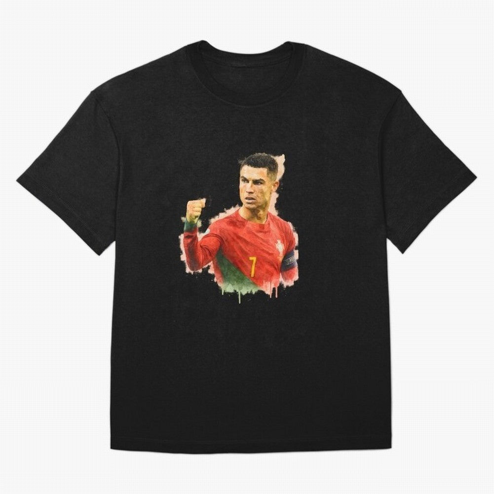 CR7 Cristiano Ronaldo potrait a powerful moment artwork Oversized T-Shirt Celebrate Golden Goal Energy in Match Day Hype around FIFA World Cup 2026 USA Canada Mexico, Messi, England, France and Netherlands, Football History, Final Match Energy,
