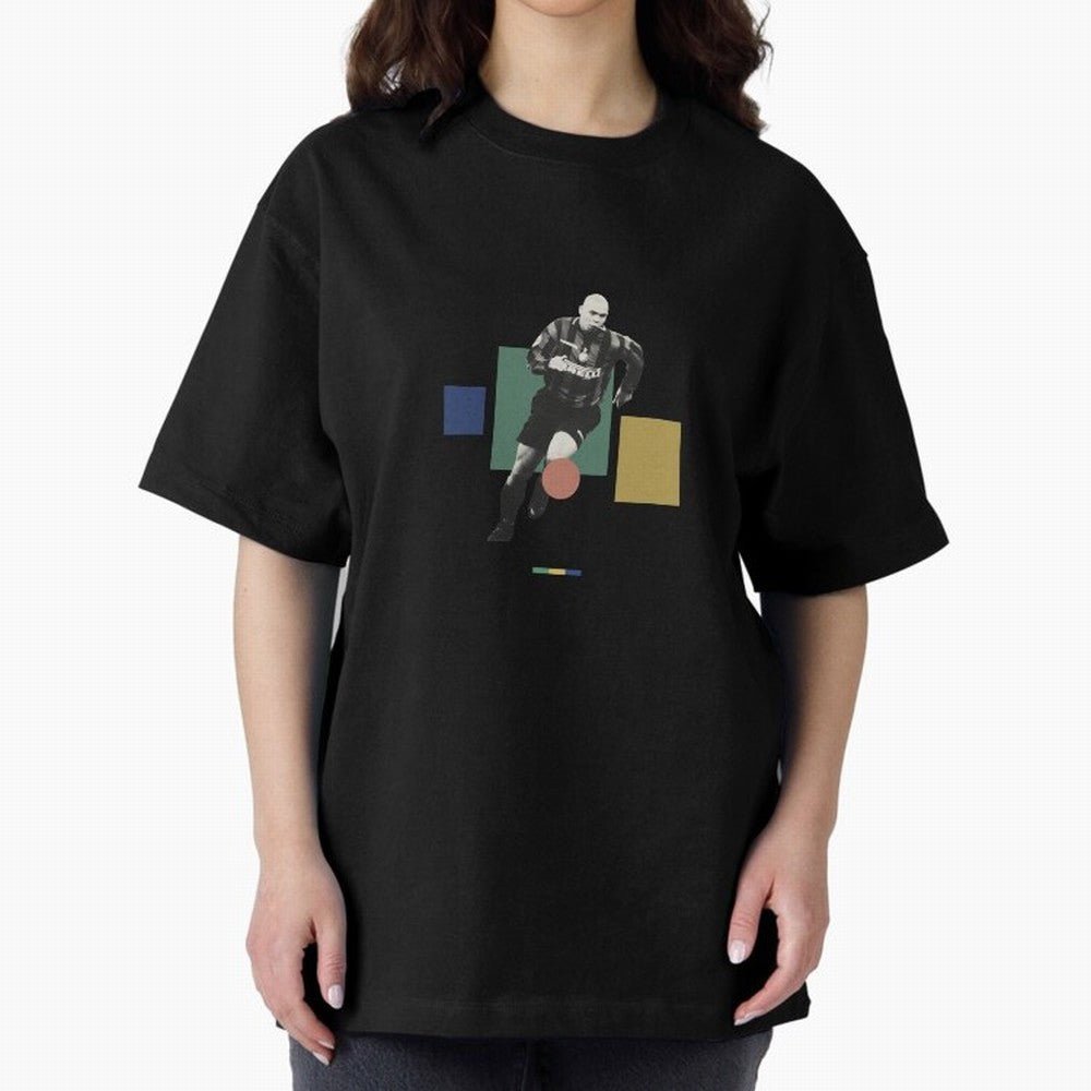 Ronaldo Nazario R9 Oversized T-Shirt Bring FIFA World Cup 2026 for Fans of Mbappe and Neymar and Spain, Bringing Tournament Hype, Historic Matchups, Family Viewing Parties and Global Sports Pride; Ideal for Passionate Fans Who Love Underdog