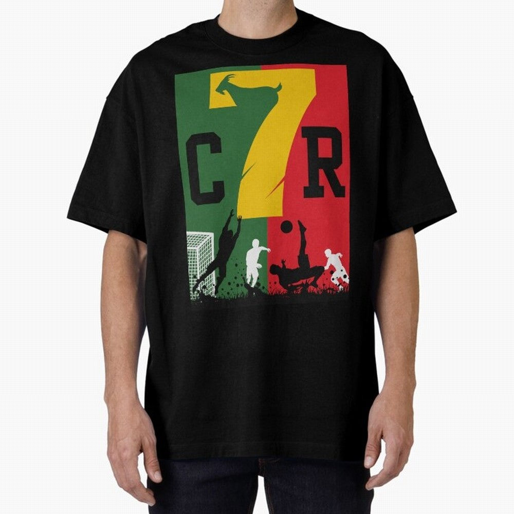 Portugal The Goat CR 7 World Cup 2026 Oversized T-Shirt Celebrate the Stars of the FIFA World Cup 2026 Group Stage Journey through Mbappe and Neymar Highlights, Argentina and Brazil Pride, Tournament Hype, Historic Matchups, Family Viewing Parties
