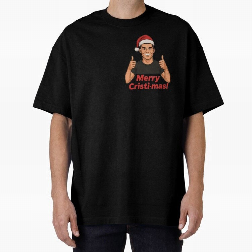 Merry Cristi-mas! CR7 Xmas holiday cheer Oversized T-Shirt Show Your Love for the FIFA World Cup 2026 USA Canada Mexico Journey through Messi and Cristiano Ronaldo Highlights, England, France and Netherlands Pride, Tournament Hype, Historic