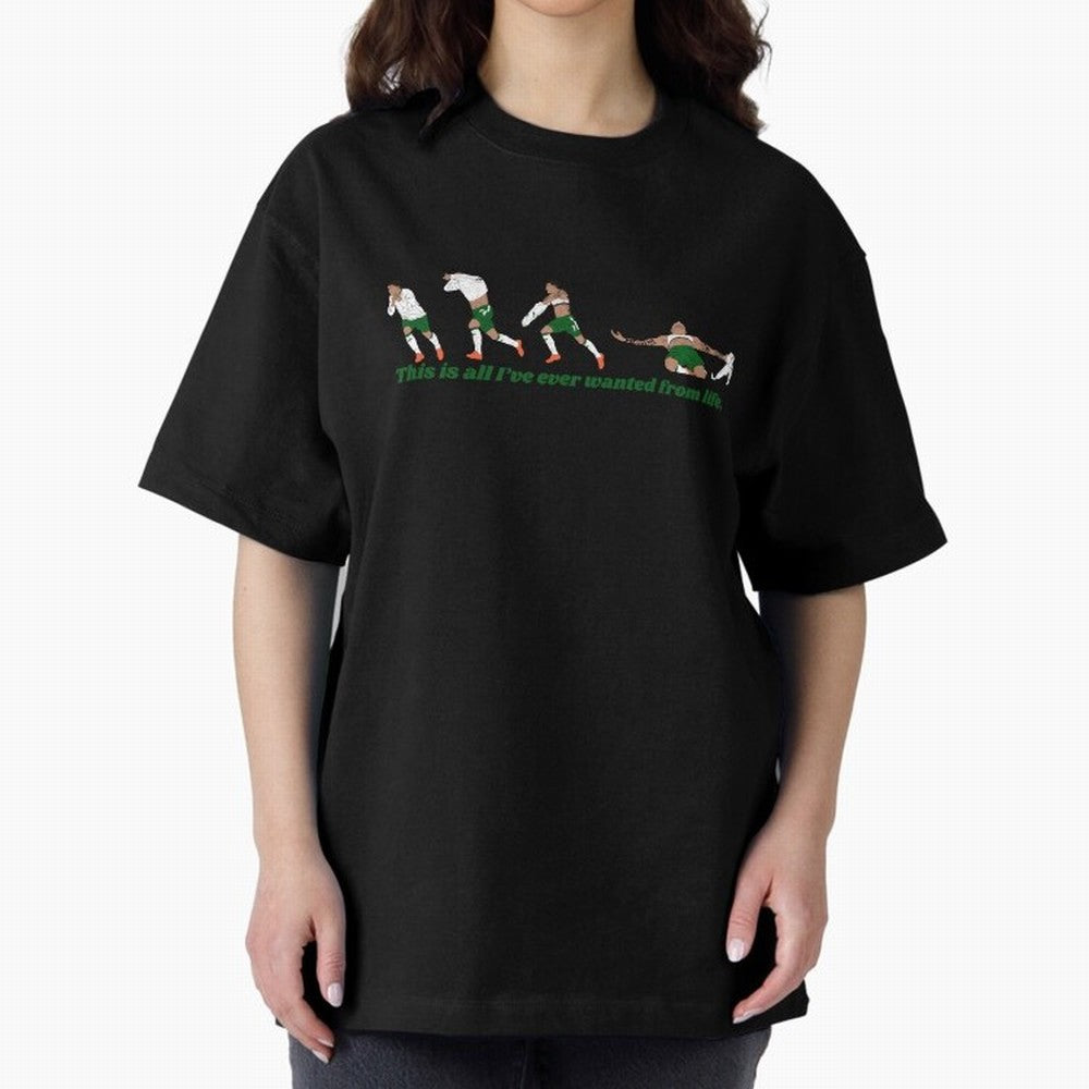 Troy Parrott Ireland Hat Trick Goal Celebration Minimalist Oversized T-Shirt Bring Trophy Dreams to FIFA World Cup 2026 Group Stage Spirit, Centered on Brazil, Portugal and Argentina, Haaland, Vintage Soccer Flavor, Modern Football Stars, National