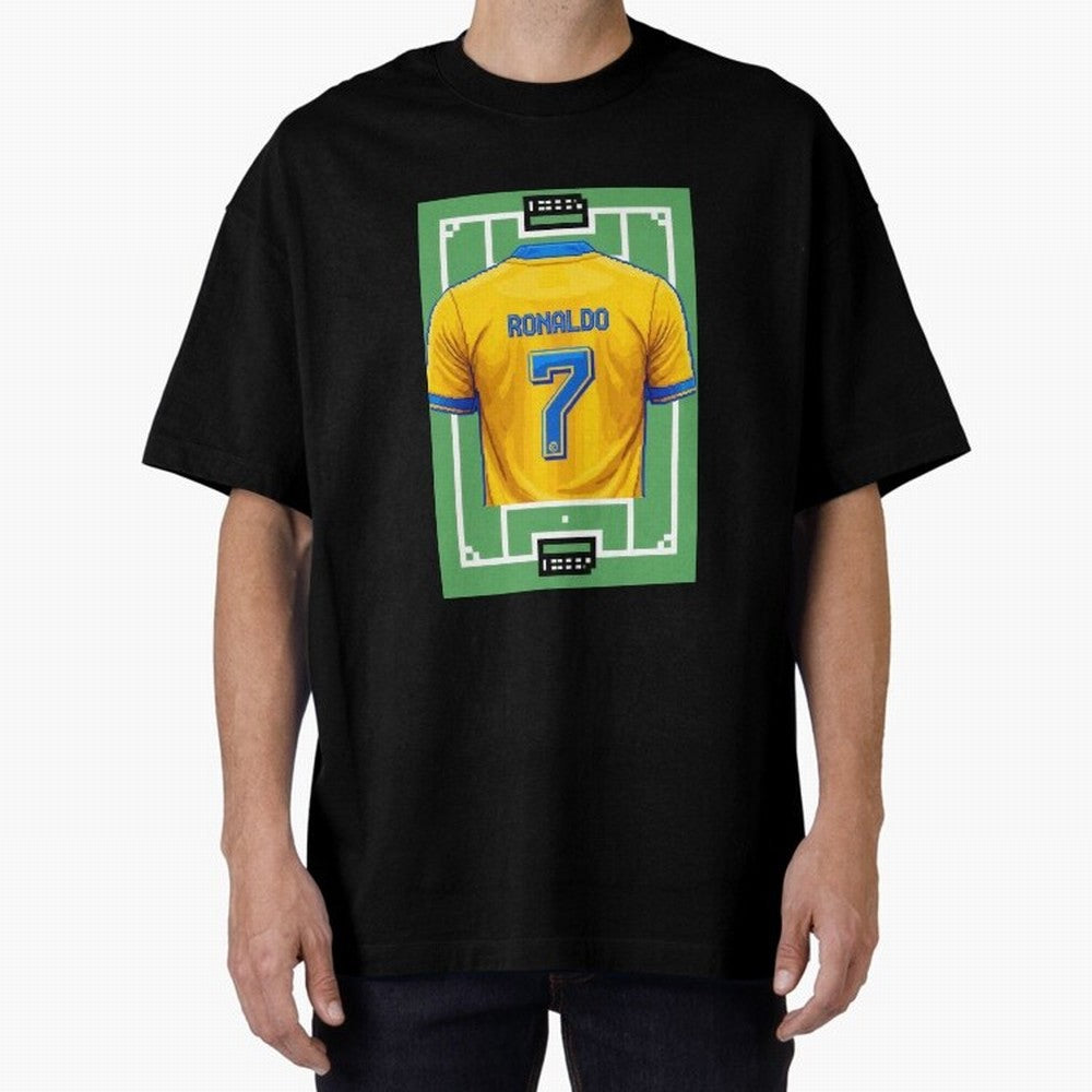 Cristiano Ronaldo Al-Nassr 8-Bit Soccer Football Oversized T-Shirt Show Love for Legendary Goals in FIFA World Cup 2026 Group Stage Spirit, Capturing France, Messi, Soccer Culture, Superstar Moments, National Team Dreams and Competitive Fire;