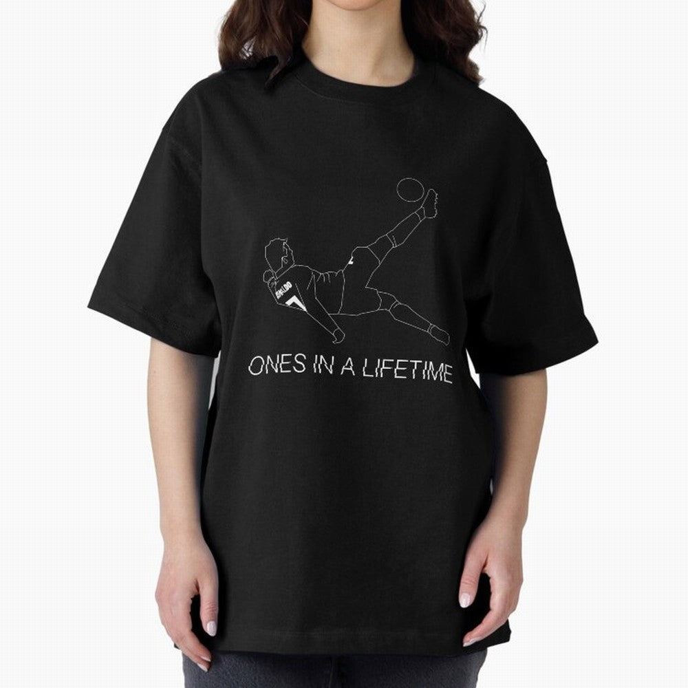 Cristiano Ronaldo back kick Oversized T-Shirt Enjoy FIFA World Cup 2026 with Messi, CR7 and Mbappe, England, France and Netherlands Energy, Tournament Hype, Historic Matchups, Family Viewing Parties and Global Sports Pride; Perfect for People Who
