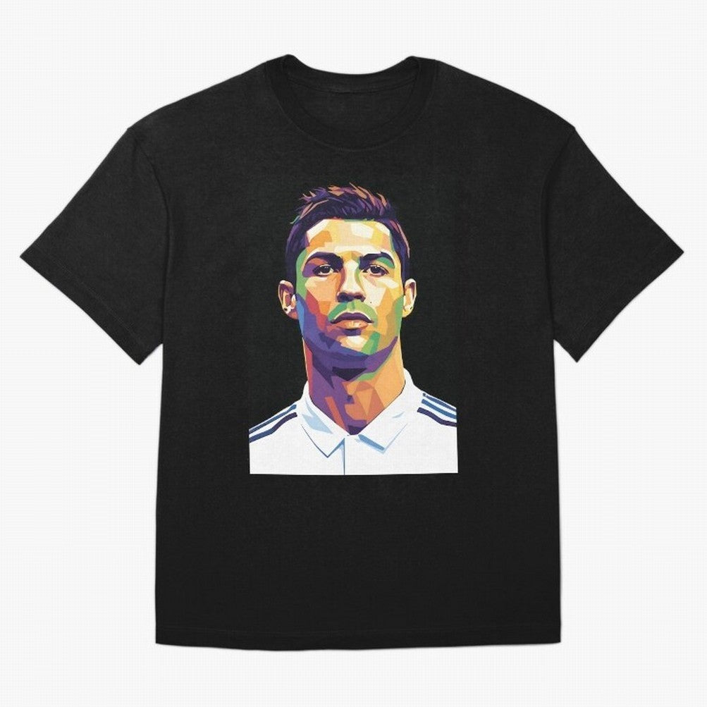Cristiano Ronaldo Wpap Art Oversized T-Shirt Back Your Heroes with FIFA World Cup 2026 Group Stage Connected to Haaland, Brazil Energy, Soccer Culture, Superstar Moments, National Team Dreams and Competitive Fire; Ideal for Fans Who Follow Messi,
