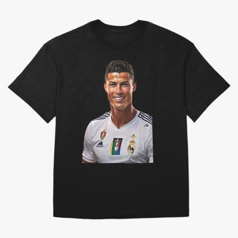 smiling Cristiano Ronaldo Oversized T-Shirt Bring a Champion Mindset to FIFA World Cup 2026 Group Stage Spirit, Highlighting Argentina, France and Brazil, Haaland and Mbappe, Championship Spirit, Famous Goals, Roaring Crowds and International