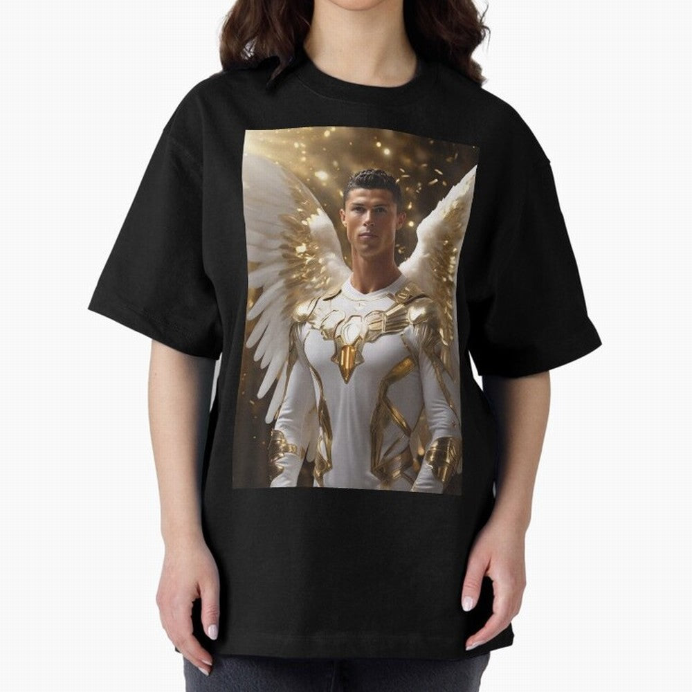 Cristiano Ronaldo angel 1 Oversized T-Shirt Honor FIFA World Cup 2026 for Fans of CR7 and Portugal, Spain and Germany, Bringing Worldwide Fan Energy, Dramatic Goals, Stadium Lights and Championship Celebrations; Created for Match Day Parties,