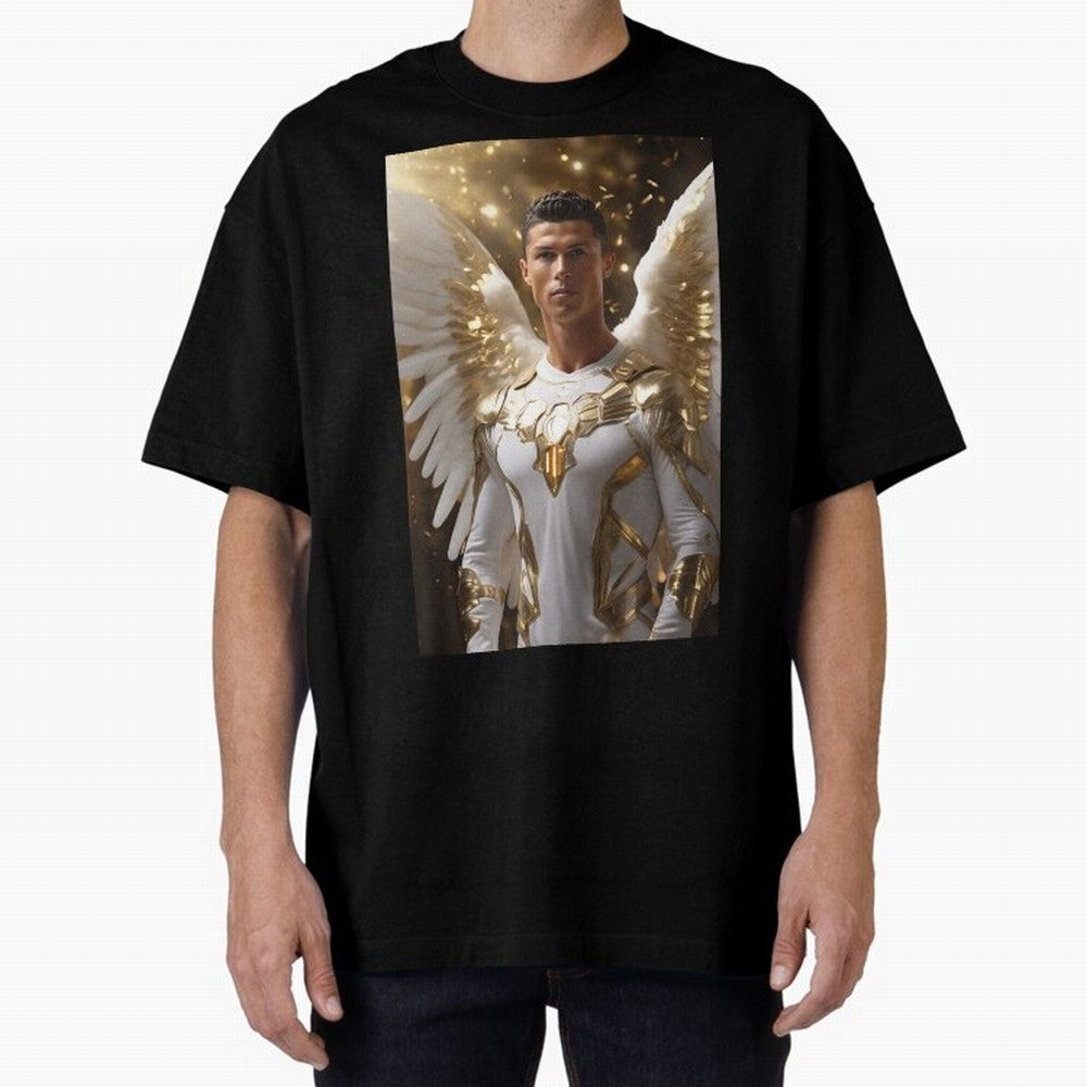 Cristiano Ronaldo angel 1 Oversized T-Shirt Honor FIFA World Cup 2026 for Fans of CR7 and Portugal, Spain and Germany, Bringing Worldwide Fan Energy, Dramatic Goals, Stadium Lights and Championship Celebrations; Created for Match Day Parties,