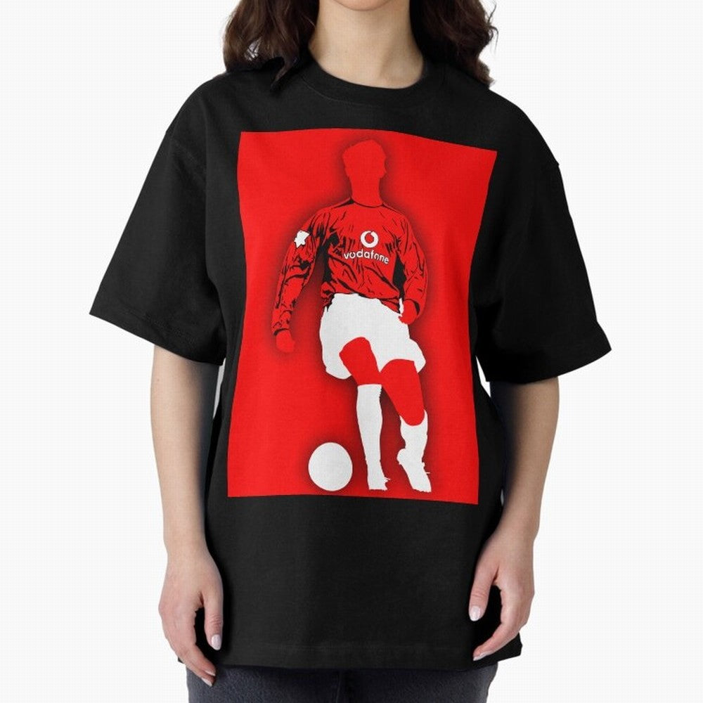 Cristiano Ronaldo Manchester United Silhouette ¨C Legendary Red Devil Artwork by GrizzlyGFX Oversized T-Shirt Upgrade FIFA World Cup 2026 Celebrating Neymar, France Energy, Game Day Rituals, Football Legends, Country Pride and the Road to the