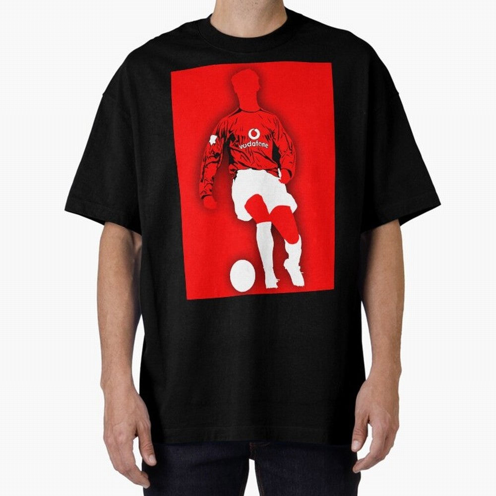 Cristiano Ronaldo Manchester United Silhouette ¨C Legendary Red Devil Artwork by GrizzlyGFX Oversized T-Shirt Upgrade FIFA World Cup 2026 Celebrating Neymar, France Energy, Game Day Rituals, Football Legends, Country Pride and the Road to the