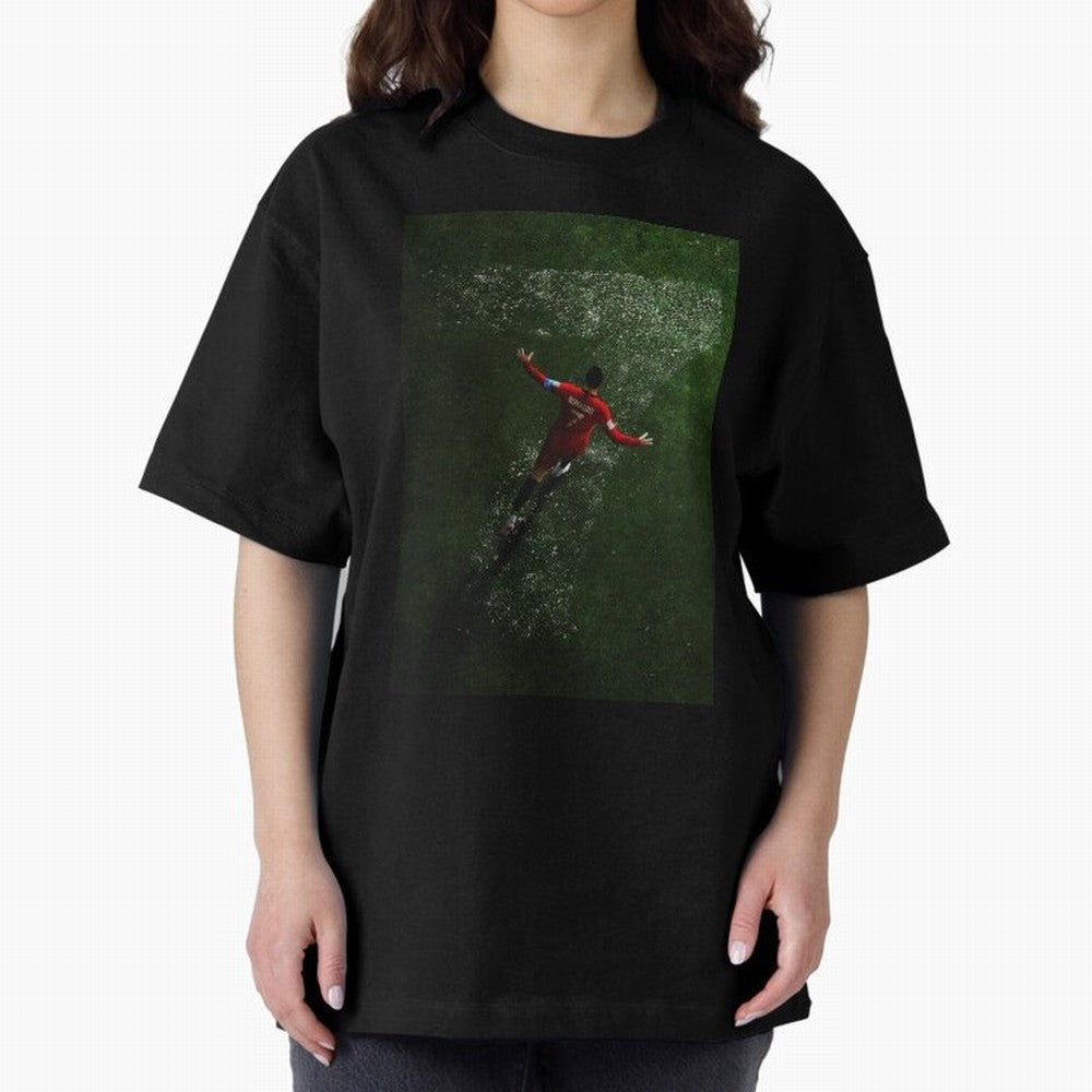CR7 The G.O.A.T. Football Art - Cristiano Ronaldo Oversized T-Shirt Turn Up for the FIFA World Cup 2026 Journey through Neymar Highlights, Argentina, France and Brazil Pride, Fan Favorite Moments, National Team Passion, Big Match Drama and Soccer