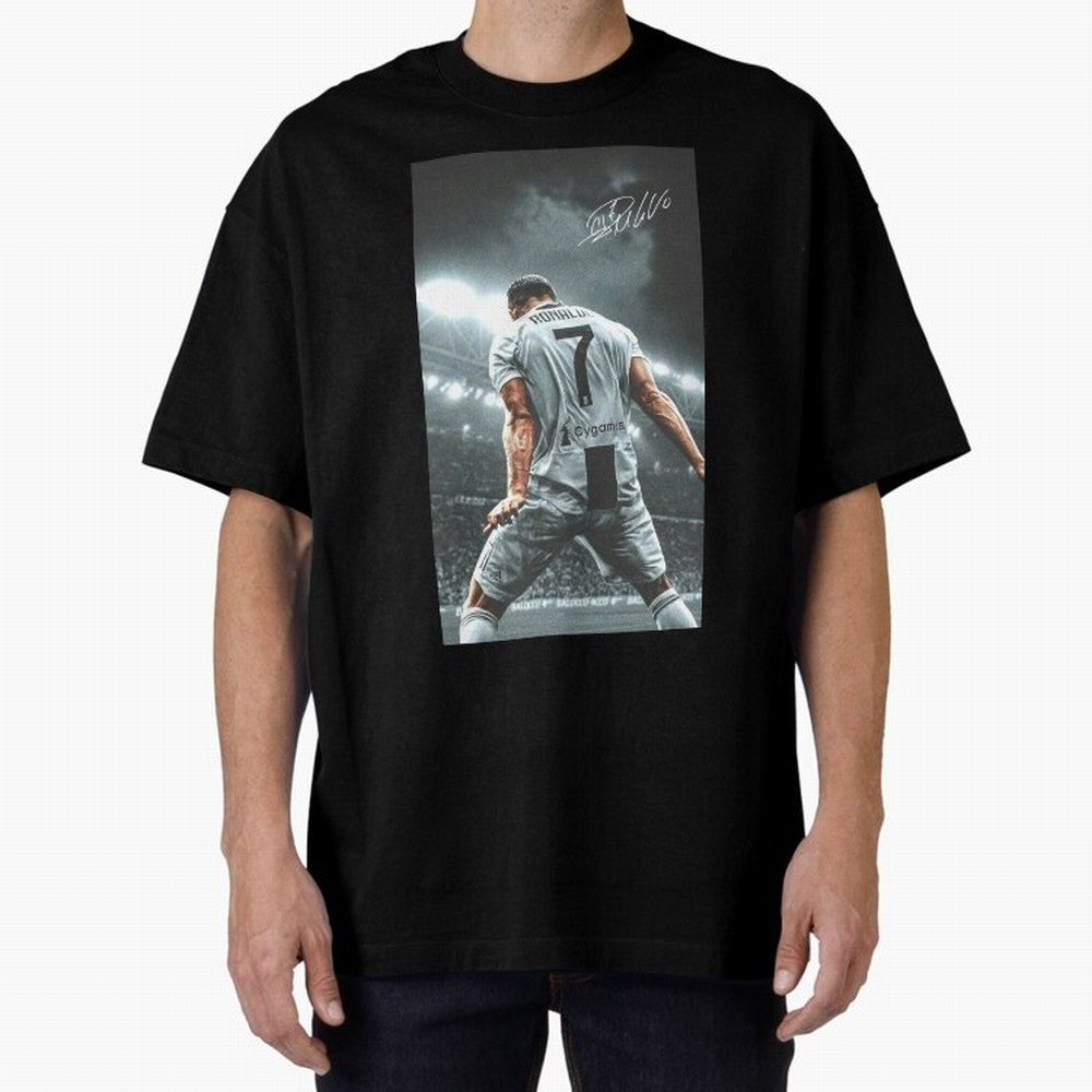 Cristiano Ronaldo Celebration Oversized T-Shirt Capture Stadium Memories from Global Football Passion for FIFA World Cup 2026, Inspired by Cristiano Ronaldo, Haaland and CR7, Argentina and Brazil, Tournament Hype, Historic Matchups, Family Viewing