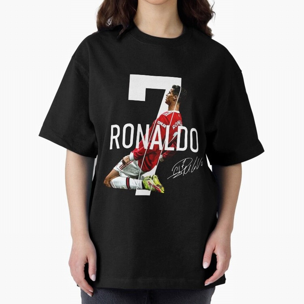Cristiano Ronaldo - CR7 Oversized T-Shirt Celebrate the Biggest Stage of the FIFA World Cup 2026 Group Stage Journey through Messi, Neymar and Mbappe Highlights, England and Germany Pride, Worldwide Fan Energy, Dramatic Goals, Stadium Lights and