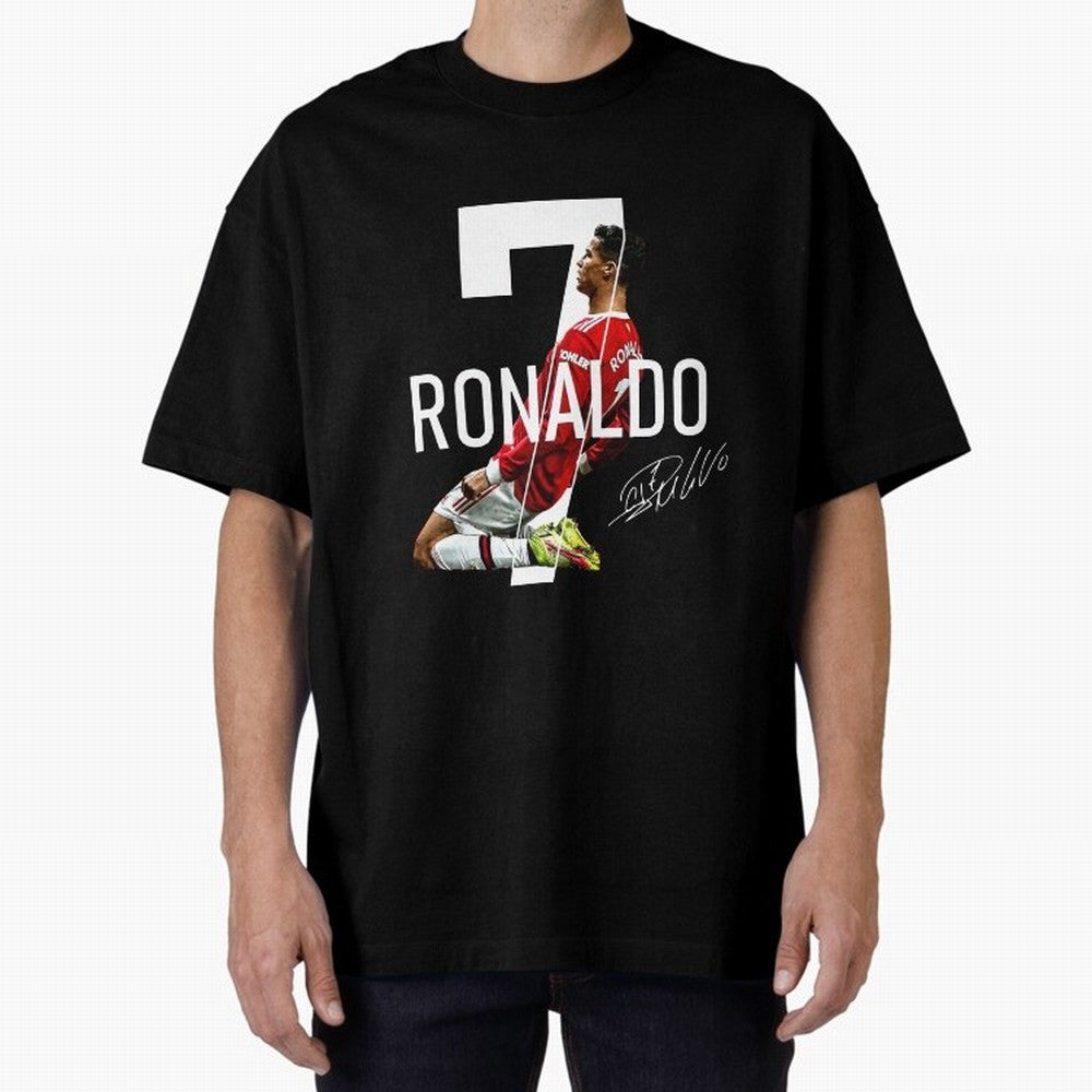 Cristiano Ronaldo - CR7 Oversized T-Shirt Celebrate the Biggest Stage of the FIFA World Cup 2026 Group Stage Journey through Messi, Neymar and Mbappe Highlights, England and Germany Pride, Worldwide Fan Energy, Dramatic Goals, Stadium Lights and