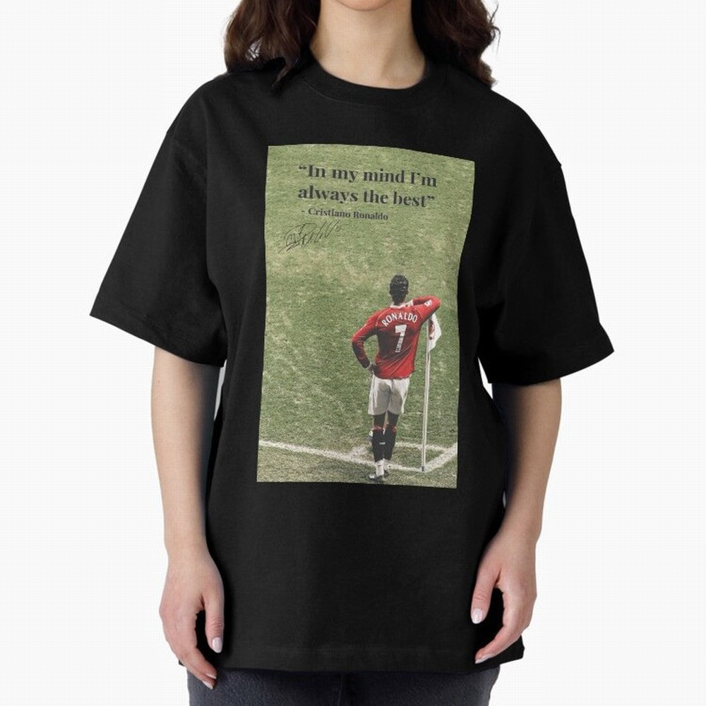 Cristiano Ronaldo Motivation Oversized T-Shirt Turn Football Passion into FIFA World Cup 2026 Spirit, Driven by England, Mbappe and Neymar, Soccer Culture, Superstar Moments, National Team Dreams and Competitive Fire; Perfect for People Who Love