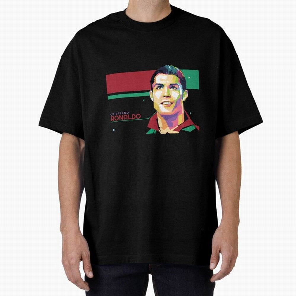 Cristiano Ronaldo ¨C Legendary Football Star & GOAT Artwork Oversized T-Shirt Keep the Match Day Mood of Global Football Passion for FIFA World Cup 2026, Built around Haaland and Mbappe, England and Germany, Championship Spirit, Famous Goals,