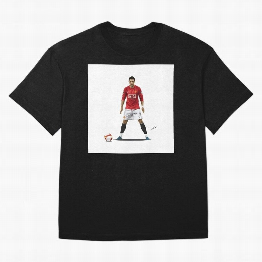 Cristiano Ronaldo CR7 Man Utd Oversized T-Shirt Follow the Final Road of FIFA World Cup 2026 USA Canada Mexico Centered on Messi, Neymar and Mbappe, Brazil, Portugal and Argentina Energy, Retro Football Energy, Iconic Rivalries, Trophy Chase Drama