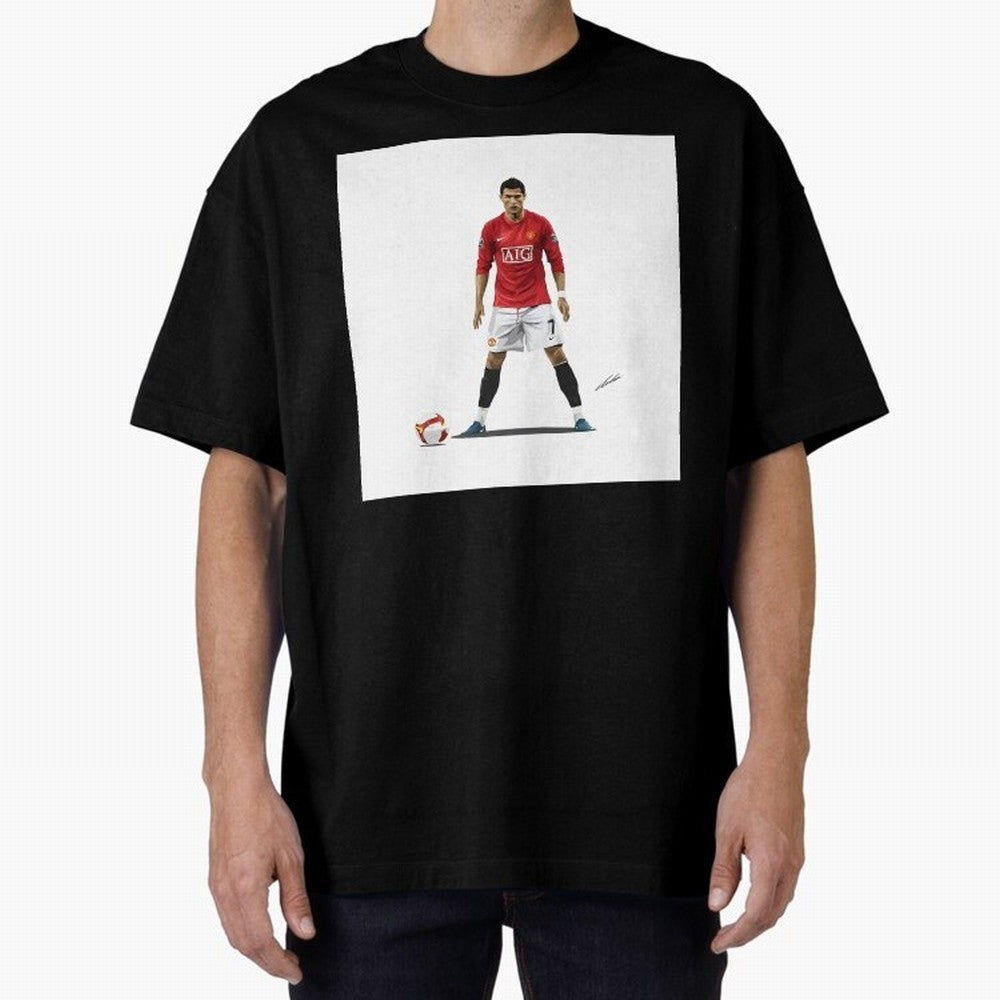 Cristiano Ronaldo CR7 Man Utd Oversized T-Shirt Follow the Final Road of FIFA World Cup 2026 USA Canada Mexico Centered on Messi, Neymar and Mbappe, Brazil, Portugal and Argentina Energy, Retro Football Energy, Iconic Rivalries, Trophy Chase Drama