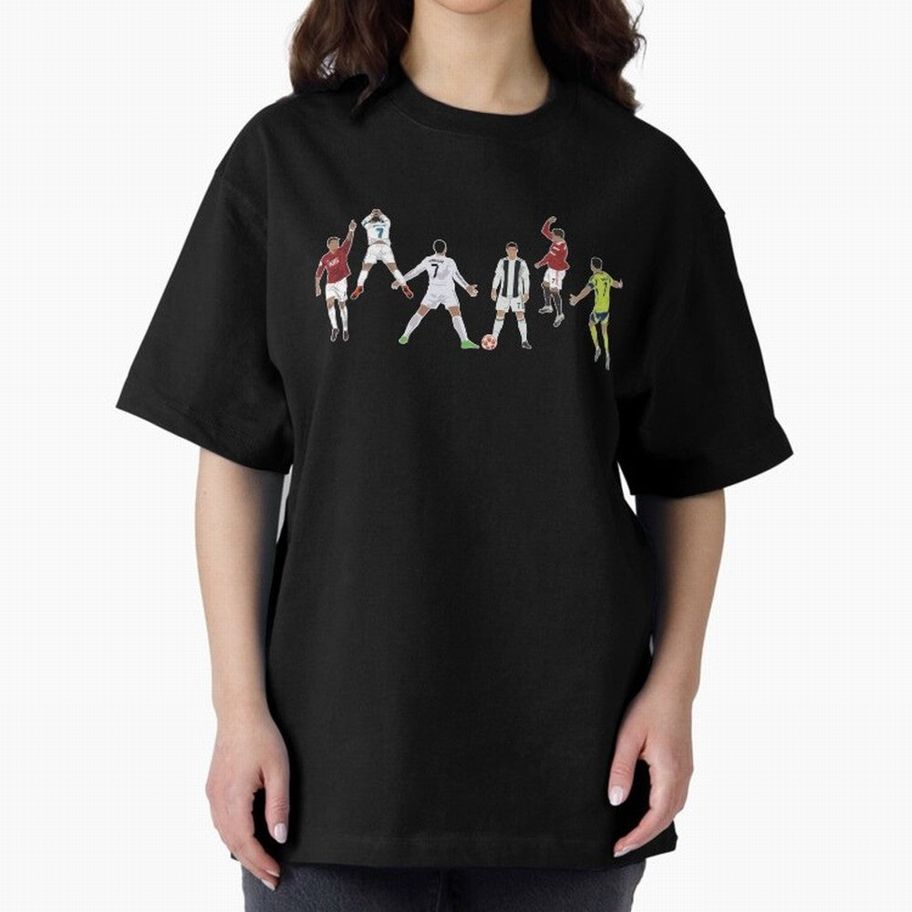 Ronaldo Forever Minimalist Career Goal Celebrations Oversized T-Shirt Follow FIFA World Cup 2026 Group Stage Spirit, Centered on Netherlands, Messi, CR7 and Mbappe, Supporter Pride, Iconic Celebrations, Legendary Names and Global Match Day Energy;