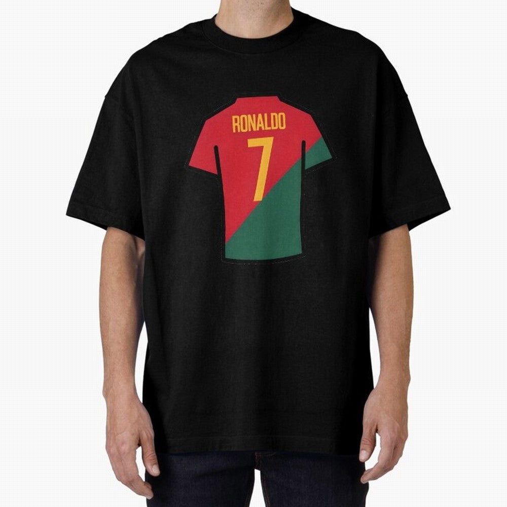 Ronaldo Portugal Jersey Oversized T-Shirt Bring Match Day Fire to the FIFA World Cup 2026 Group Stage Journey through Mbappe Highlights, Netherlands Pride, Classic Soccer Heritage, Championship Pressure, Fan Loyalty and International Pride; Ideal