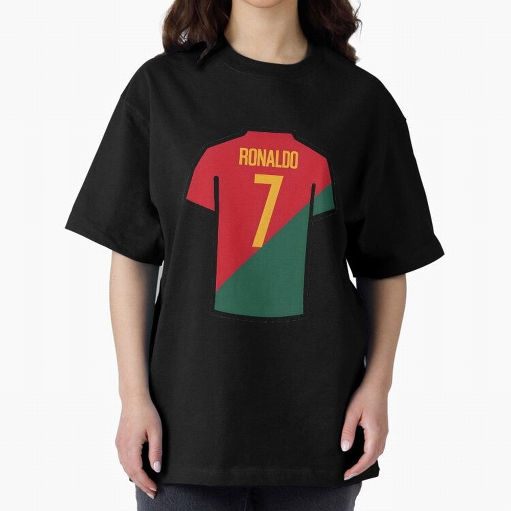 Ronaldo Portugal Jersey Oversized T-Shirt Bring Match Day Fire to the FIFA World Cup 2026 Group Stage Journey through Mbappe Highlights, Netherlands Pride, Classic Soccer Heritage, Championship Pressure, Fan Loyalty and International Pride; Ideal