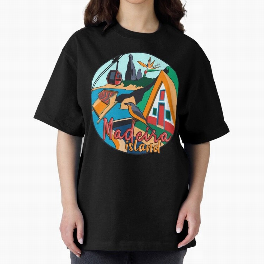 Madeira Island Oversized T-Shirt Join the Countdown to FIFA World Cup 2026 Spirit, Filled with Portugal, Spain and Germany, Neymar, Haaland and Cristiano Ronaldo, Tournament Hype, Historic Matchups, Family Viewing Parties and Global Sports Pride;