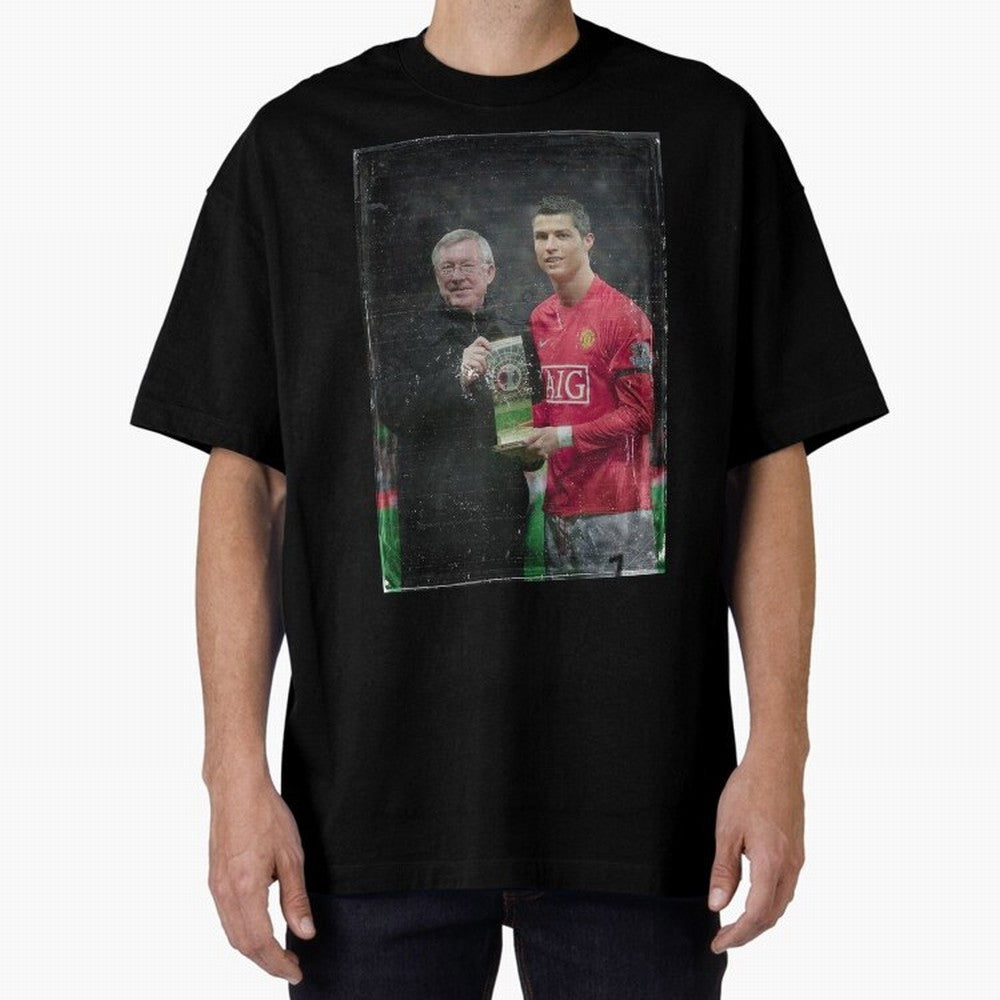 Cristiano Ronaldo and Sir Alex Ferguson Oversized T-Shirt Make Game Day About the FIFA World Cup 2026 USA Canada Mexico Journey through Haaland and Mbappe Highlights, Argentina Pride, Vintage Soccer Flavor, Modern Football Stars, National Flags and