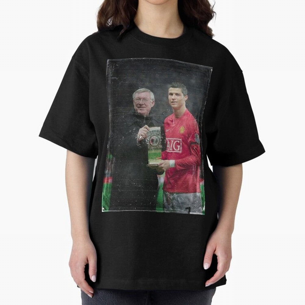 Cristiano Ronaldo and Sir Alex Ferguson Oversized T-Shirt Make Game Day About the FIFA World Cup 2026 USA Canada Mexico Journey through Haaland and Mbappe Highlights, Argentina Pride, Vintage Soccer Flavor, Modern Football Stars, National Flags and