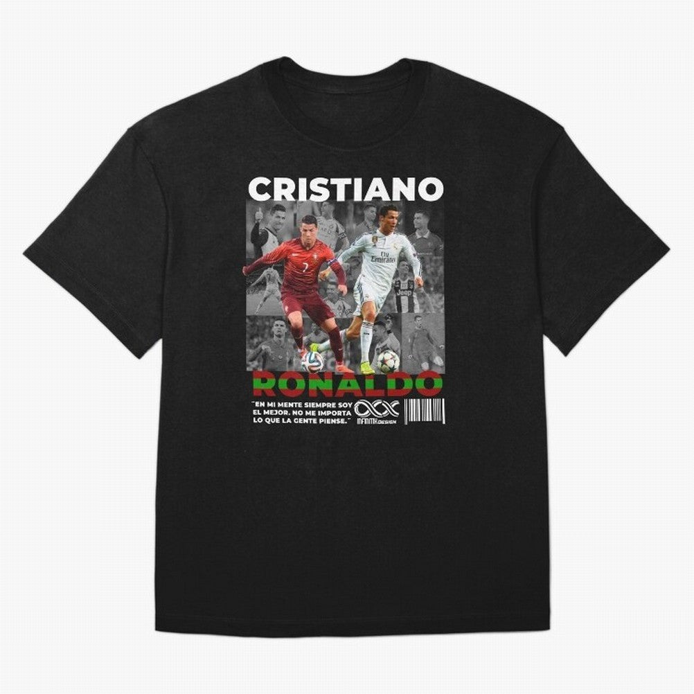 Cristiano Ronaldo Collage Oversized T-Shirt Celebrate Rivalries and Pride in FIFA World Cup 2026 Spirit, Connected to England and Germany, Messi, Global Supporter Spirit, Legendary Goals, National Colors and Tournament Celebration; Made for