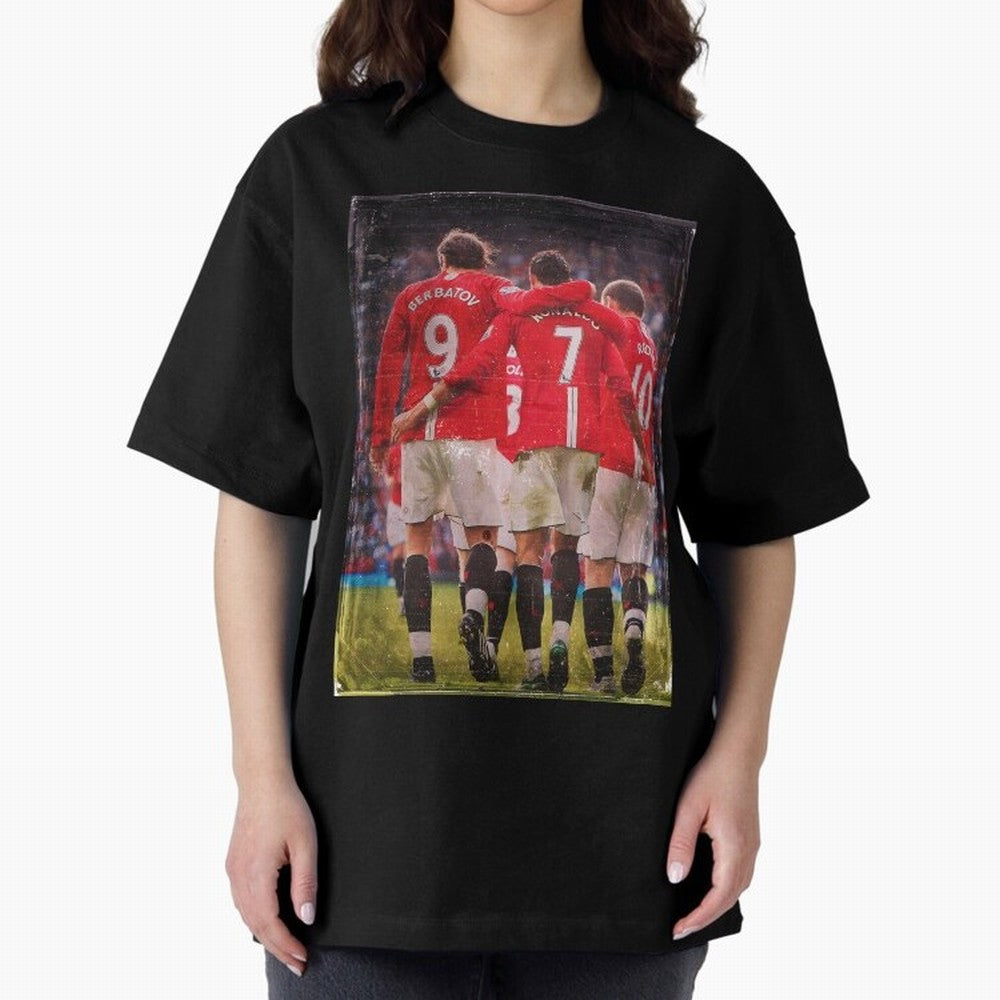 Ronaldo Berbatov Rooney Oversized T-Shirt Stand with Match Day Hype around FIFA World Cup 2026, Messi, Portugal, Spain and Germany, Stadium Memories, Football Loyalty, International Chants and Championship Tradition; Created for Match Day Parties,
