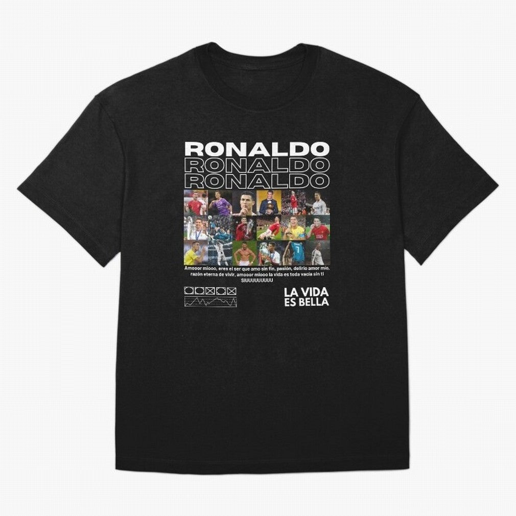Cristiano Ronaldo CR7 Collage Oversized T-Shirt Join the Global Buzz around Match Day Hype around FIFA World Cup 2026 Group Stage, Cristiano Ronaldo, Spain, Classic Soccer Heritage, Championship Pressure, Fan Loyalty and International Pride; Made