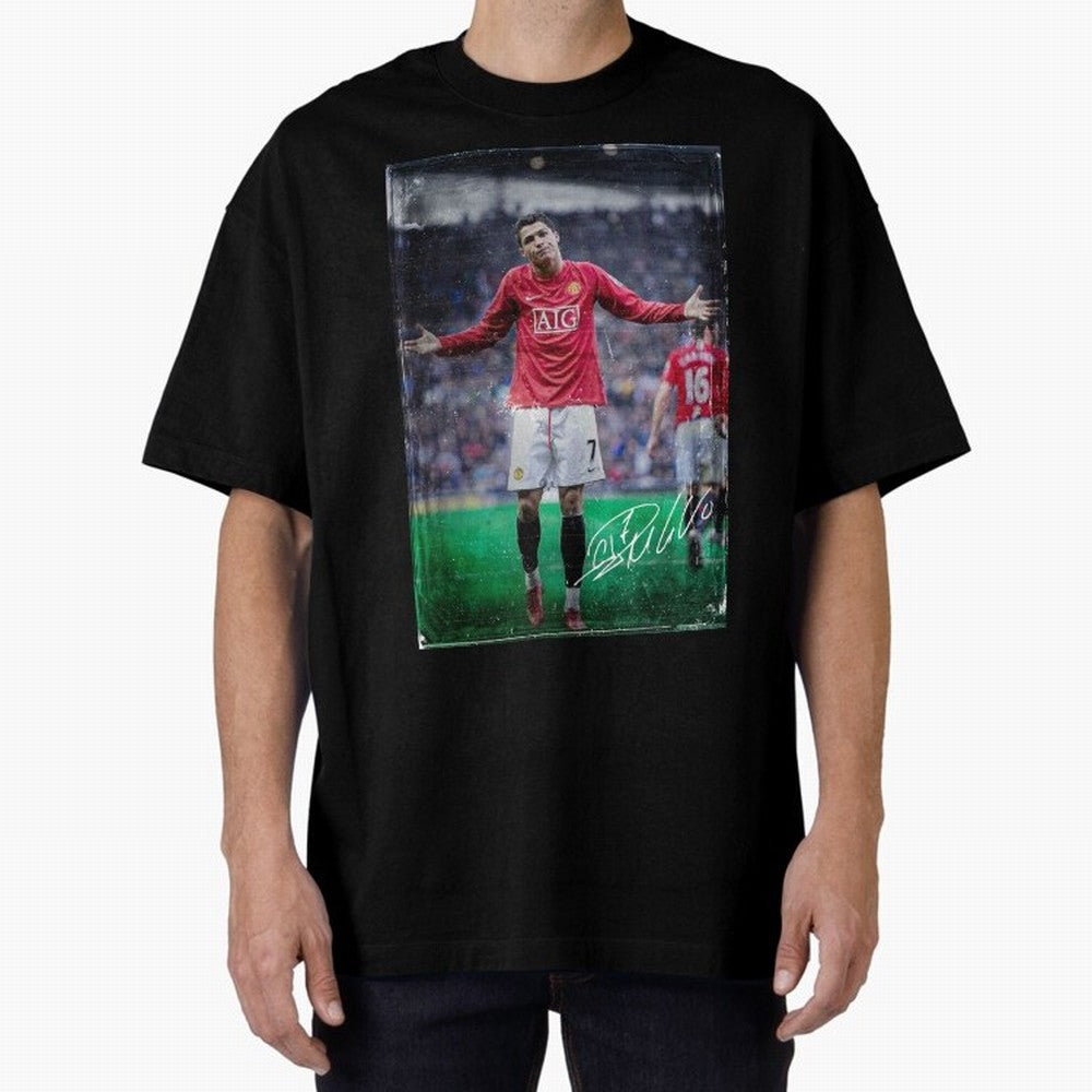 Cristiano Ronaldo Oversized T-Shirt Support the Legends of FIFA World Cup 2026 Group Stage for Fans of Neymar, Haaland and Cristiano Ronaldo and England and Germany, Bringing Vintage Soccer Flavor, Modern Football Stars, National Flags and Final