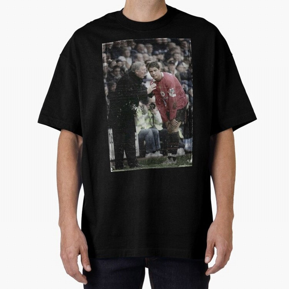 Sir Alex Ferguson and Cristiano Ronaldo Oversized T-Shirt Show Up for the Glory of the FIFA World Cup 2026 Group Stage Journey through Haaland and Mbappe Highlights, Argentina, France and Brazil Pride, Supporter Pride, Iconic Celebrations,