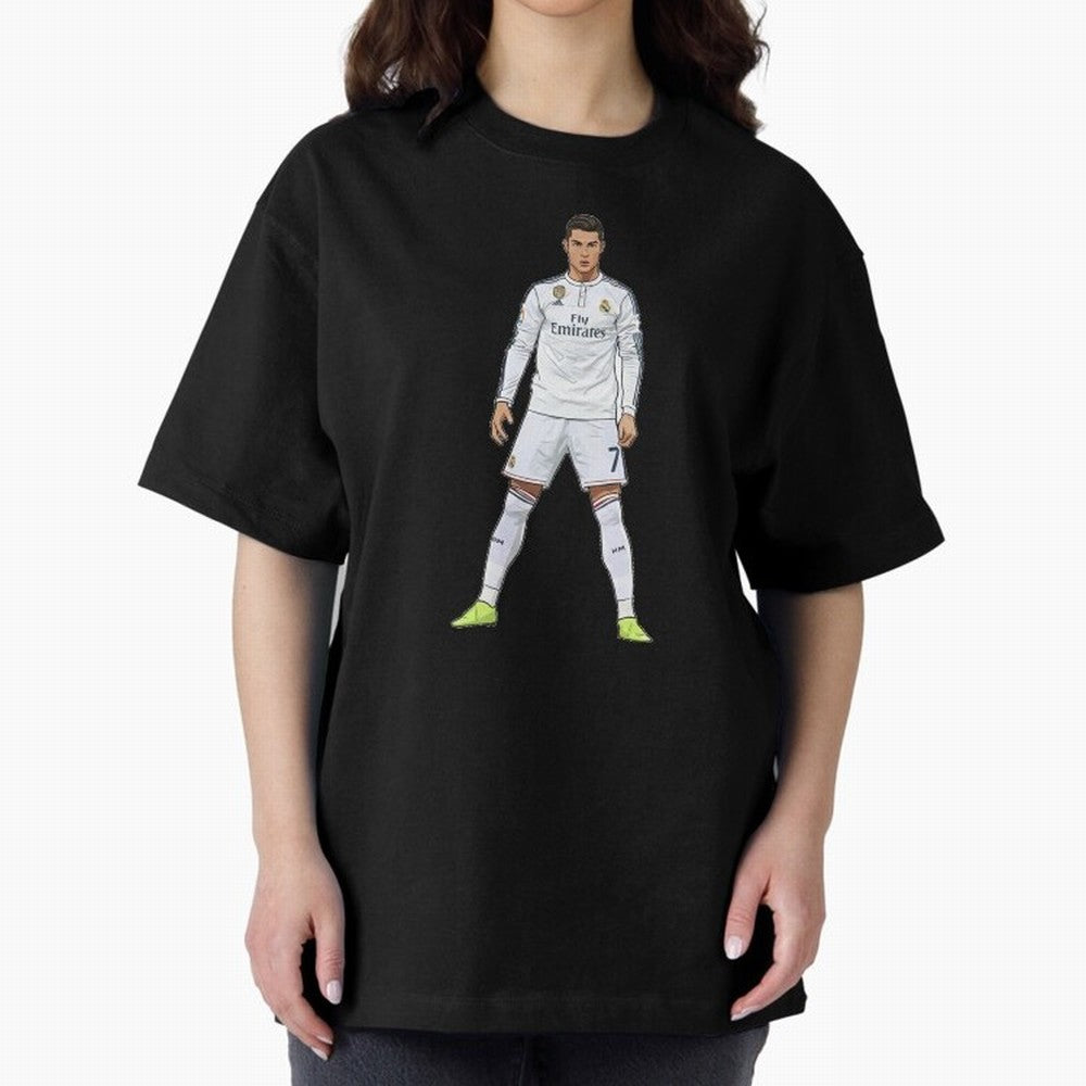 Cristiano Ronaldo at Madrid | Football Legend Oversized T-Shirt Bring Stadium Energy to the FIFA World Cup 2026 Group Stage Journey through Cristiano Ronaldo, Haaland and CR7 Highlights, Portugal, Spain and Germany Pride, Supporter Pride, Iconic