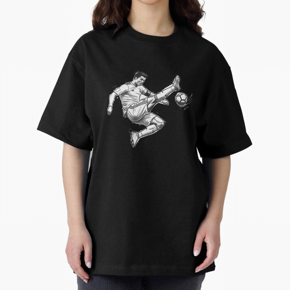 The King: Cristiano Ronaldo Oversized T-Shirt Celebrate Global Passion for the FIFA World Cup 2026 Journey through Messi, CR7 and Mbappe Highlights, England, France and Netherlands Pride, Global Supporter Spirit, Legendary Goals, National Colors