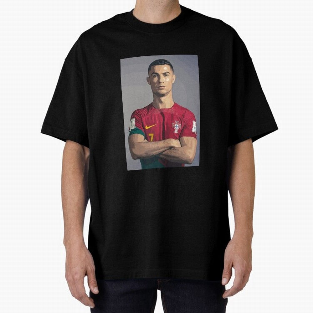 Cristiano Ronaldo Oversized T-Shirt Enjoy FIFA World Cup 2026 Group Stage Spirit, Highlighting England, France and Netherlands, Neymar, Haaland and Cristiano Ronaldo, Football History, Final Match Energy, Crowd Noise and Once in a Lifetime Moments;