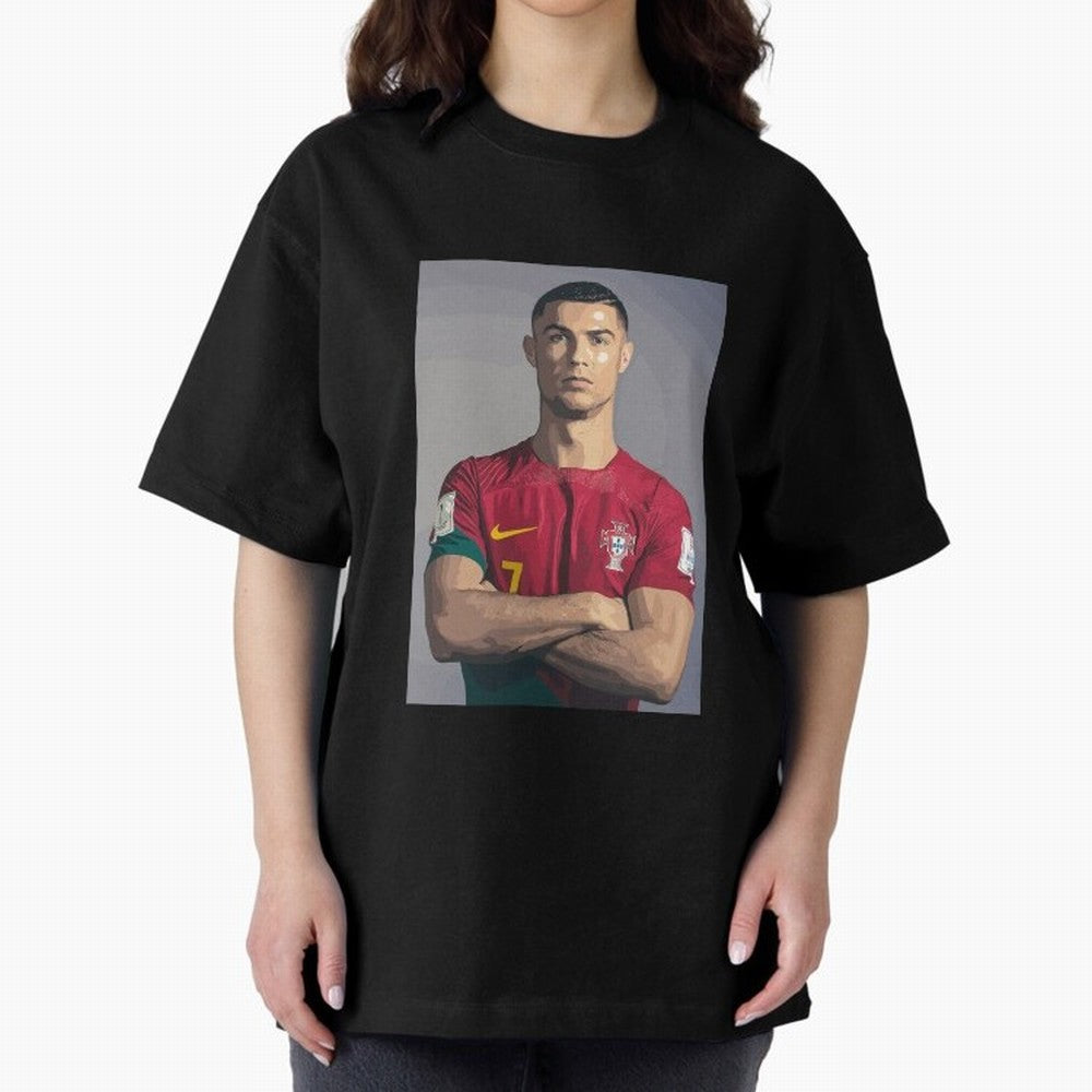 Cristiano Ronaldo Oversized T-Shirt Enjoy FIFA World Cup 2026 Group Stage Spirit, Highlighting England, France and Netherlands, Neymar, Haaland and Cristiano Ronaldo, Football History, Final Match Energy, Crowd Noise and Once in a Lifetime Moments;
