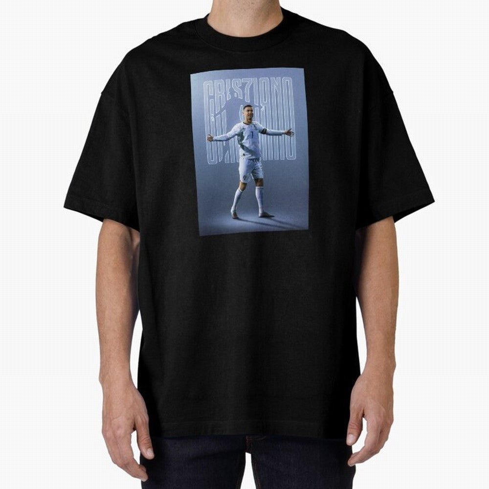 Football Royalty: Cristiano Ronaldo Oversized T-Shirt Carry the Dream of Global Football Passion for FIFA World Cup 2026, Centered on Messi, Neymar and Mbappe, Argentina and Brazil, Fan Favorite Moments, National Team Passion, Big Match Drama and