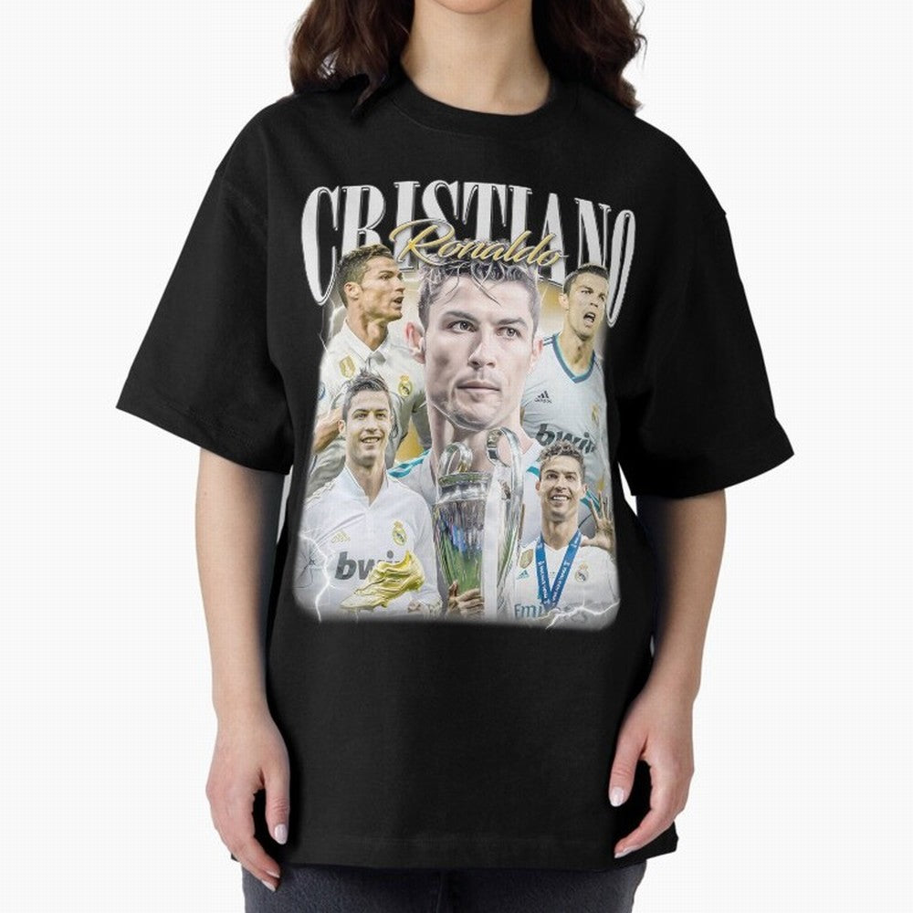 Cr7 Vintage Tribute: Soccer Legend Collage | Limited Edition Oversized T-Shirt Celebrate Global Passion for FIFA World Cup 2026 USA Canada Mexico Inspired by Mbappe and Neymar, France Energy, Supporter Pride, Iconic Celebrations, Legendary Names